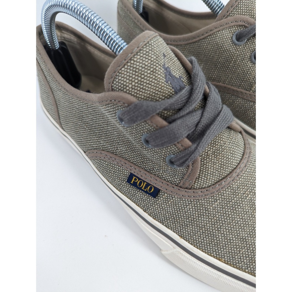 Polo Ralph Lauren Morray Tan Vintage Burlap Sneakers Men's Shoes Size 8.5 D - Picture 6 of 10